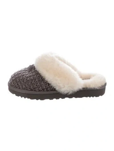 Pre-owned Ugg Wool Colorblock Pattern Mules In Gray
