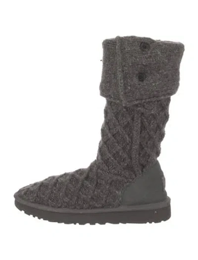 Pre-owned Ugg Wool Combat Boots In Gray
