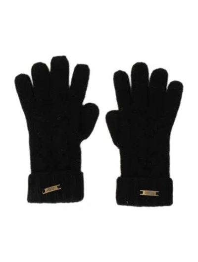 Pre-owned Ugg Wool Knit Gloves In Black