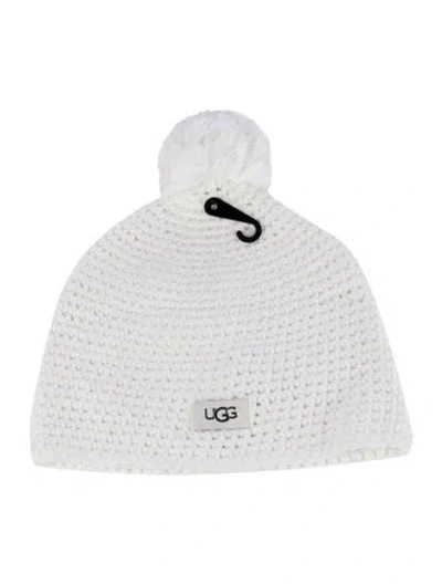 Pre-owned Ugg Wool Knitted Winter Hat In White