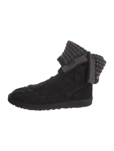 Pre-owned Ugg Wool Lace-up Boots In Black