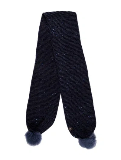 Pre-owned Ugg Wool Patterned Scarf In Blue