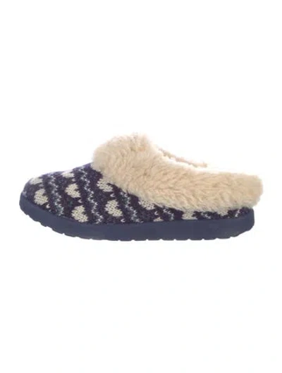 Pre-owned Ugg Wool Printed Mules In Blue