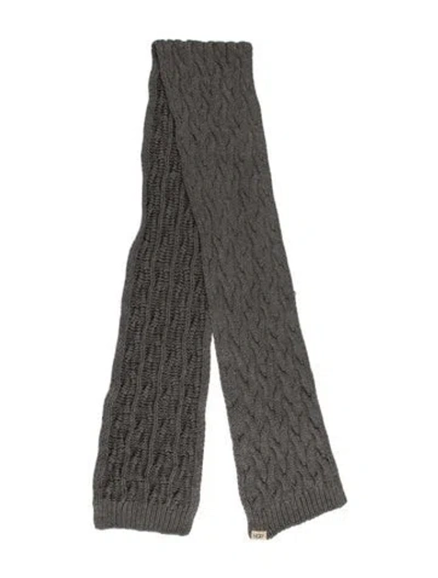 Pre-owned Ugg Wool Printed Scarf In Grey
