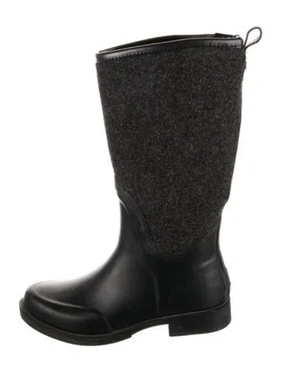 Pre-owned Ugg Wool Rain Boots In Black