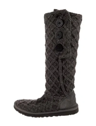 Pre-owned Ugg Wool Riding Boots In Gray