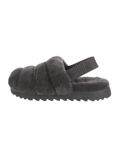 Pre-owned Ugg Wool Slingback Flats In Gray
