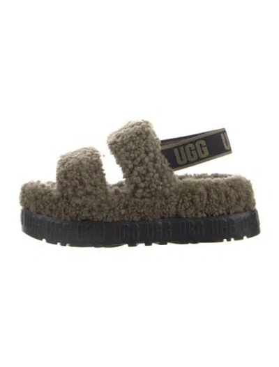 Pre-owned Ugg Wool Slingback Sandals In Green
