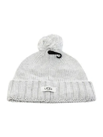 Pre-owned Ugg Woven Pom Pom Beanie  W/tags In Grey