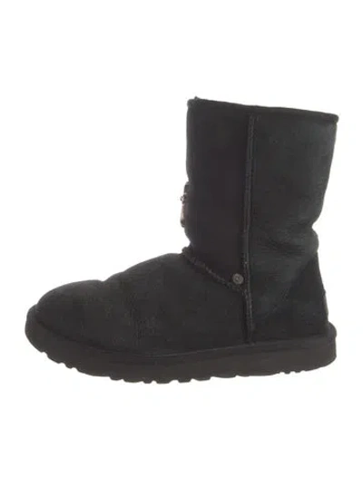 Pre-owned Ugg X Chrome Hearts Short 2 Suede Boots In Black