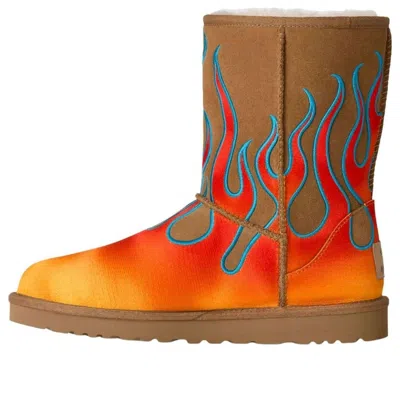 Ugg X Jeremy Scott Classic Short Boot 'flames Chestnut' 2025 In Orange