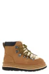 Ugg X Sacai Fur-trim Lace-up Ankle Boots In Multi
