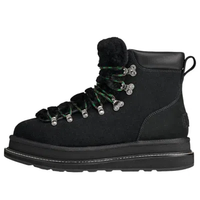 Ugg Leather-trimmed Shearling Ankle Boots In Black