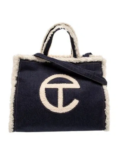 Pre-owned Ugg X Telfar Denim Backpack Large W/ Tags In Blue