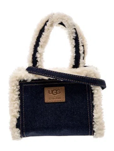 Pre-owned Ugg X Telfar Denim Top Handle Bag In Blue