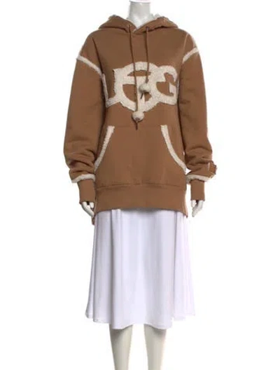 Pre-owned Ugg X Telfar Graphic Print Crew Neck Hoodie In Brown