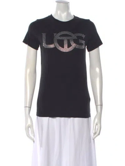 Pre-owned Ugg X Telfar Graphic Print Crew Neck T-shirt In Black