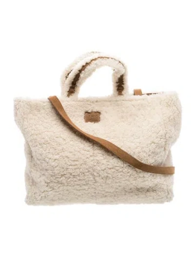 Pre-owned Ugg X Telfar Lambswool Top Handle Bag In Neutral