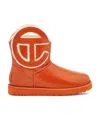 Ugg Patent Calf Leather Cutout Ankle Boots In Orange