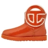 Ugg Patent Calf Leather Cutout Ankle Boots In Orange