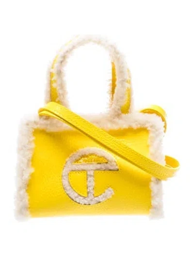 Pre-owned Ugg X Telfar Patent Leather Shopping Bag Small W/ Tags In Yellow