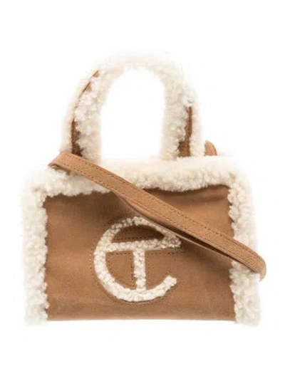 Pre-owned Ugg X Telfar Shearling Crossbody Bag Small In Brown