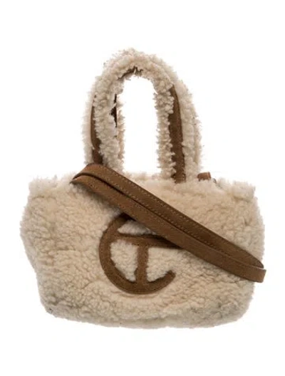 Pre-owned Ugg X Telfar Shearling Top Handle Bag In Neutrals