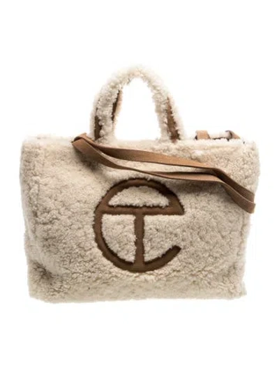 Pre-owned Ugg X Telfar Signature Top Handle Bag Medium In Brown/neutrals