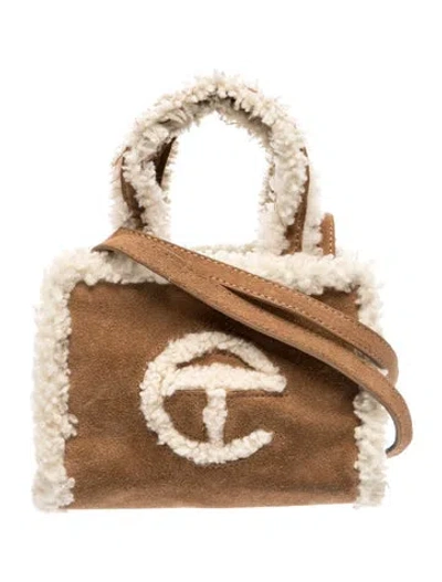 Pre-owned Ugg X Telfar Suede Chestnut Shopping Bag Small In Brown