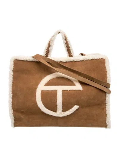 Pre-owned Ugg X Telfar Suede Crossbody Bag In Neutral