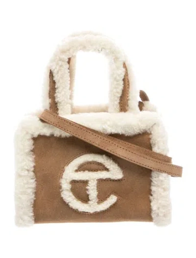 Pre-owned Ugg X Telfar Suede Shopping Bag Small In Neutral