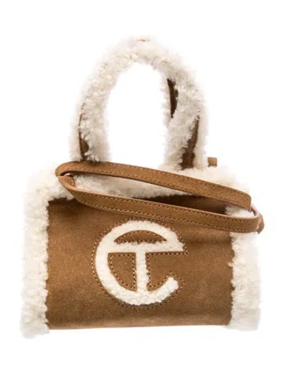 Pre-owned Ugg X Telfar Suede Top Handle Bag In Brown