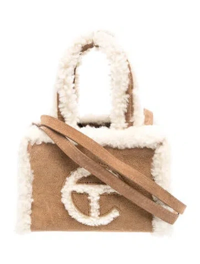 Pre-owned Ugg X Telfar Suede Top Handle Bag In Brown