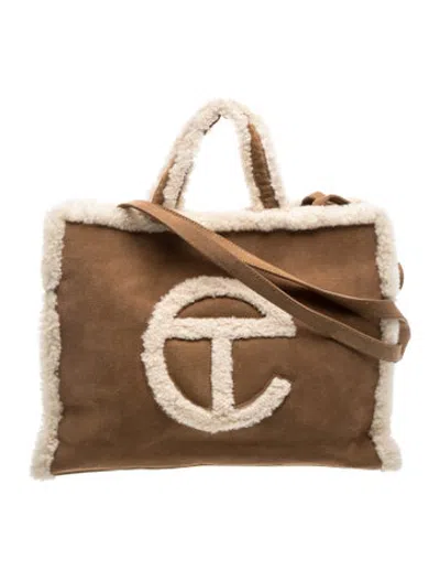 Pre-owned Ugg X Telfar Suede Tote Medium In Brown