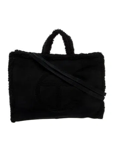 Pre-owned Ugg X Telfar Vegetarian Suede Evening Bag Large In Black