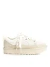 Ugg Lo Lowmel Low-top Lace-up Sneakers With Padded Collar In White