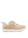 Ugg Low-top Leather And Textile Sneakers With Padded Collar In Neutral