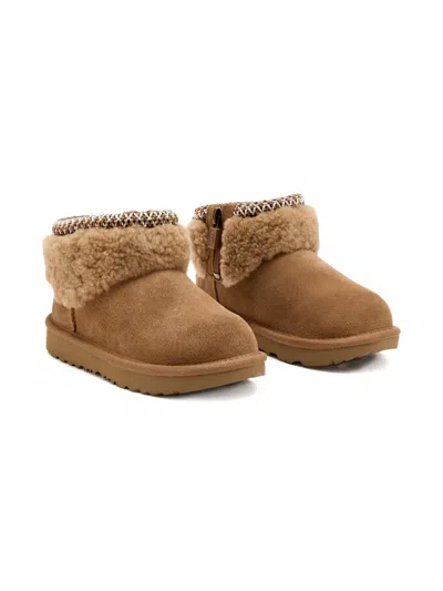 Ugg Kids' Zip Suede Boots In Brown