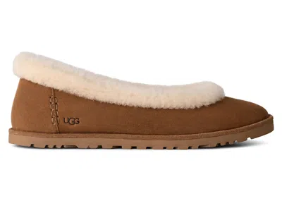 Pre-owned Ugg Zora Ballet Flat (women's) Sneakers In Chestnut In Brown