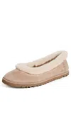 Ugg Zora Brown Ballerinas With Side Lettering Logo In Suede Woman In Neutral