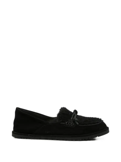 Ugg Zora Shearling-trim Bow Loafers In Animal Print
