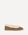 Ugg Soft Suede Ballet Flat With Plush Sheepskin Lining In Beige