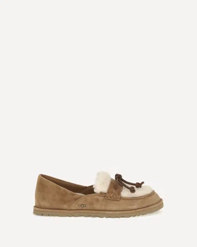 Ugg Zora Suede Loafers In Beige