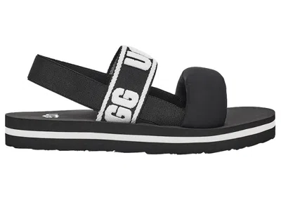 Pre-owned Ugg Zuma Sling Slide (kids) Sneakers In Black/white