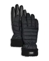 Ugg Fluff Cuff Gloves In Black