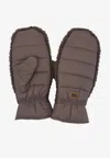 Ugg Fluff Quilted Gloves In Brown