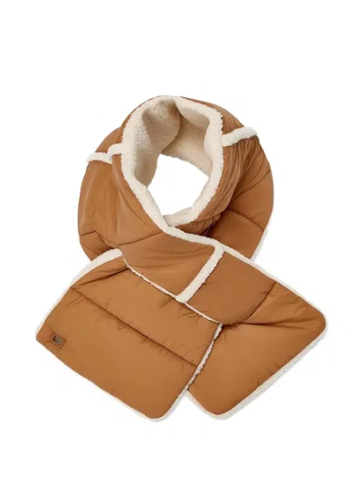 Ugg Fluff Reversible Quilted Scarf In Brown