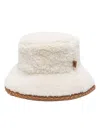 Ugg Fluff Scalloped Bucket Hat In White