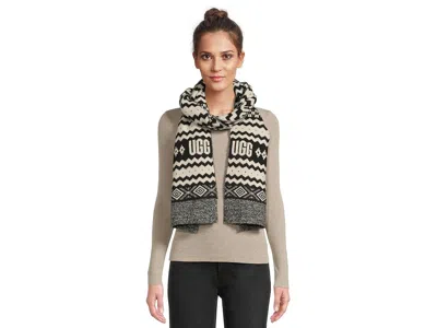 Ugg Isle Scarf Scarves Black Multi: One Size In Gray