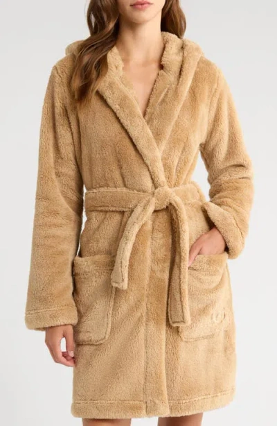Ugg(r) Aarti Faux Shearling Hooded Robe In Brown